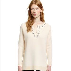 Tory Burch merino wool Persia embellished sweater